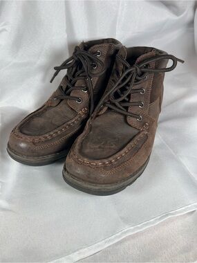 Nunn Bush Men's 9M Brown Leather Moc Toe Ankle Boots Comfort Gel 84583-200